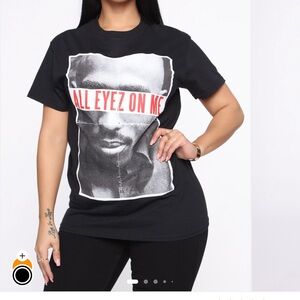 All Eyez On Me Black Graphic T-Shirt